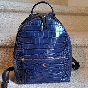 Tory Burch Emerson Croc Embossed Leather Backpack